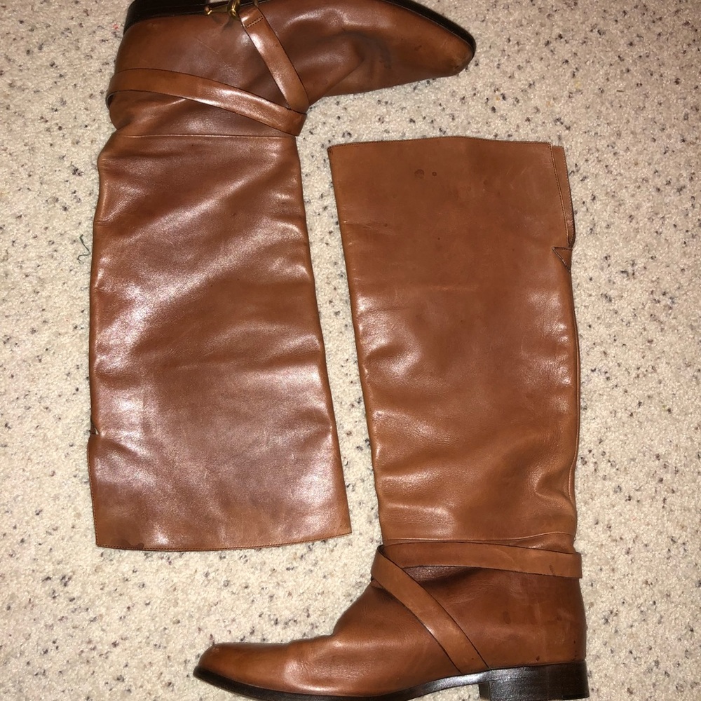 GUCCI BROWN RIDING BOOT KNEE HIGH LEATHER HORSEBIT